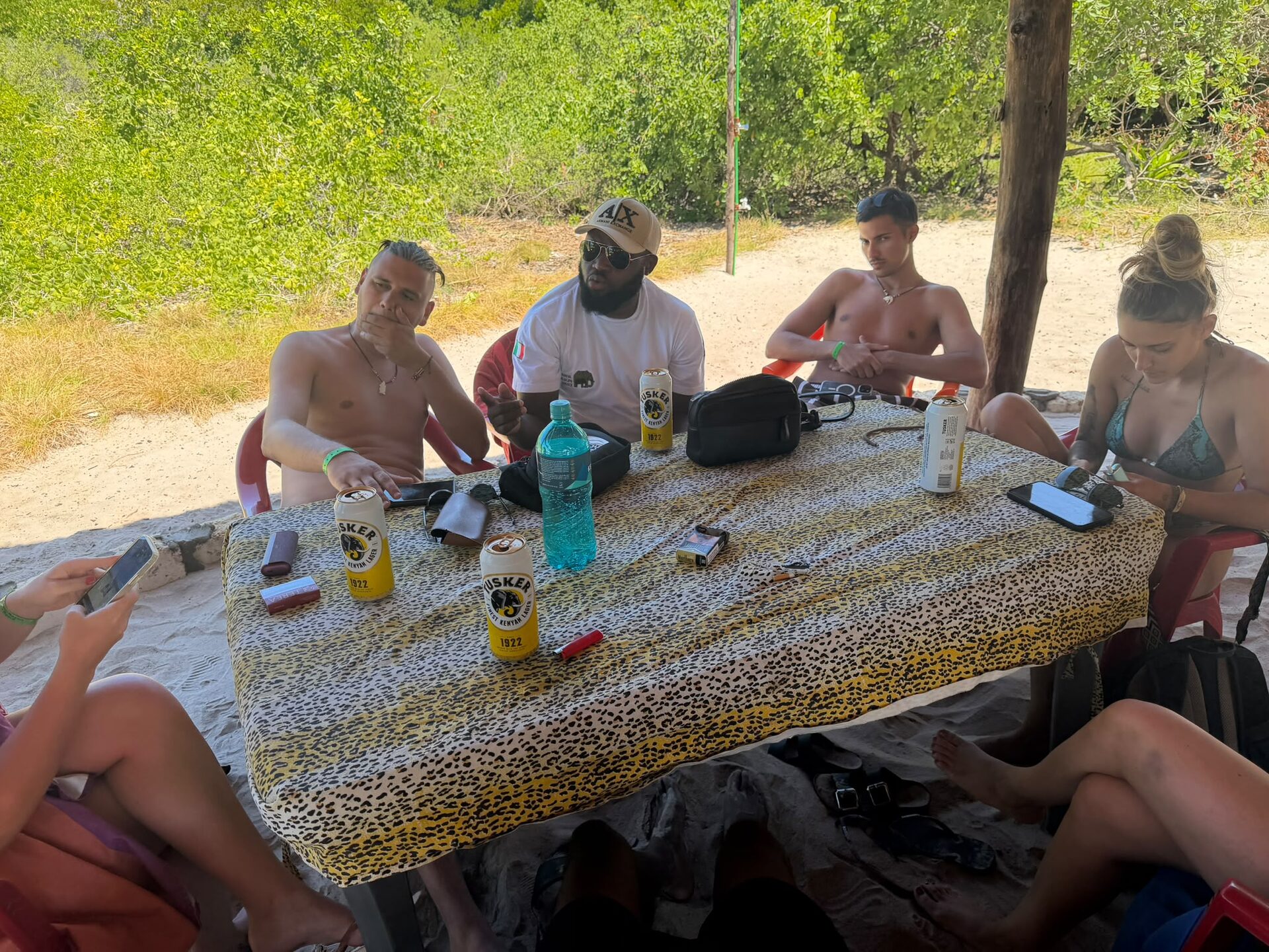 Pranzo all'ombra durante il safari